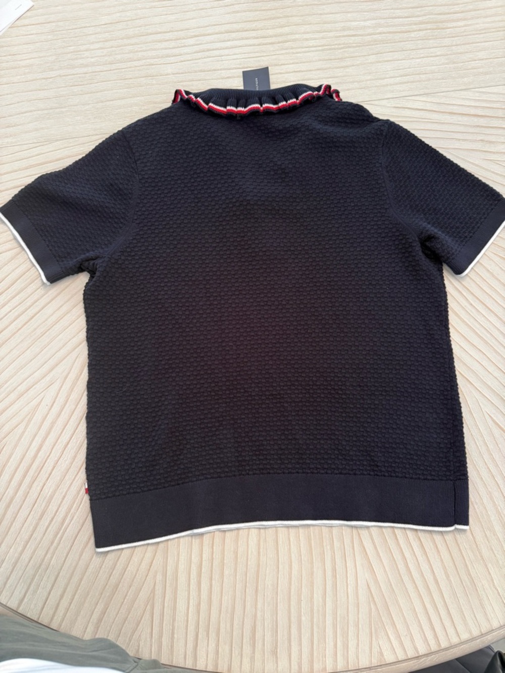 Tommy Hilfiger Navy Knit Top with Red & White Logo Detail - Picture 8 of 9